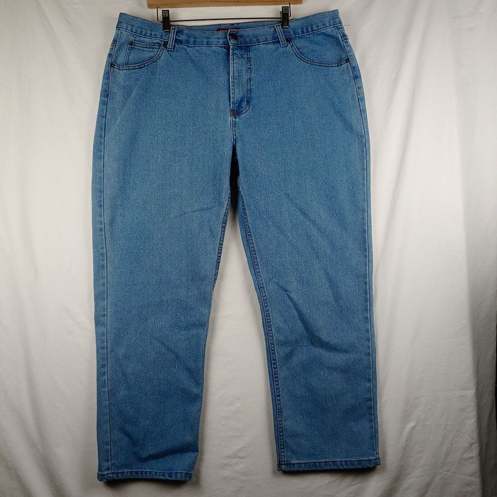 Traders Jeans Mens 42S‎ (41x28) Blue Tapered Leg Mid Rise Light Wash Denim